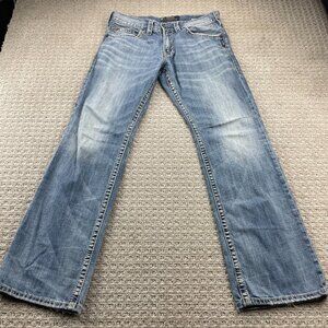 Silver Jeans Zac Men Size W33 / L34 Denim Pants Washed Blue Straight Leg Casual